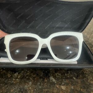 Balenciaga White Chunky Square Sunglasses